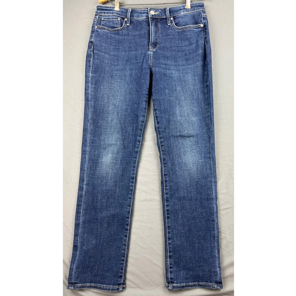 NYDJ Sheri Slim Jeans Womens 8 Lift Tuck Technology Blue Denim Stretch Good